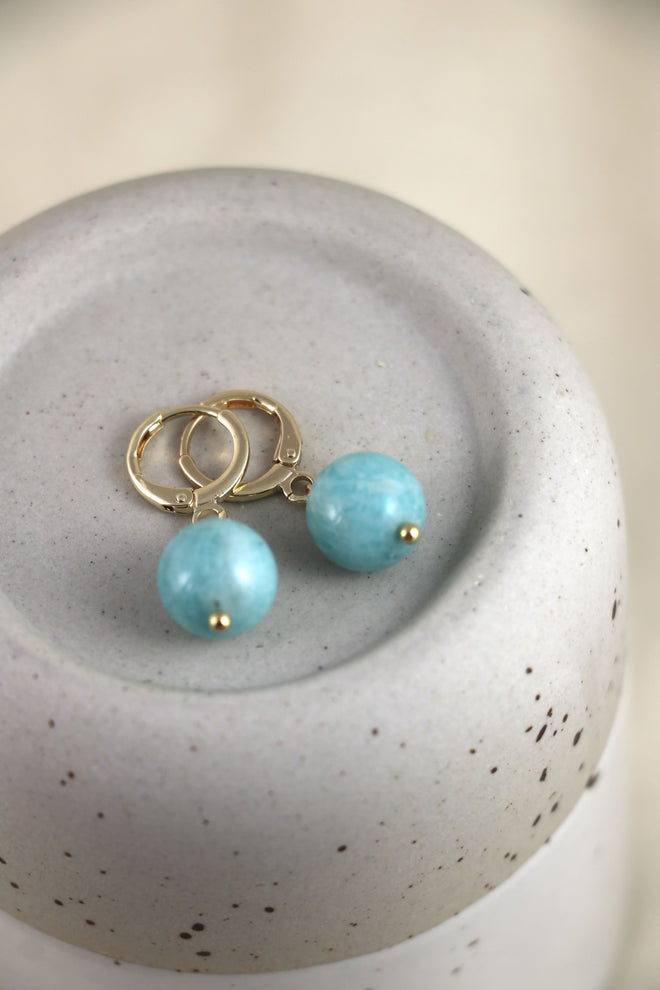 I AM confident - Orecchini a sfera in amazzonite