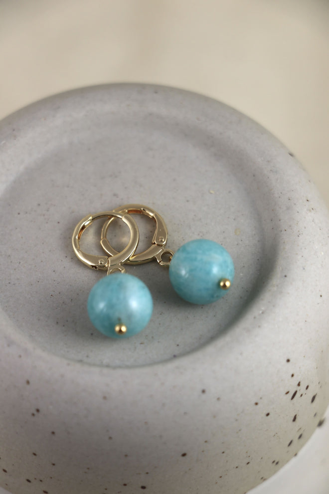 I AM confident - Orecchini a sfera in amazzonite