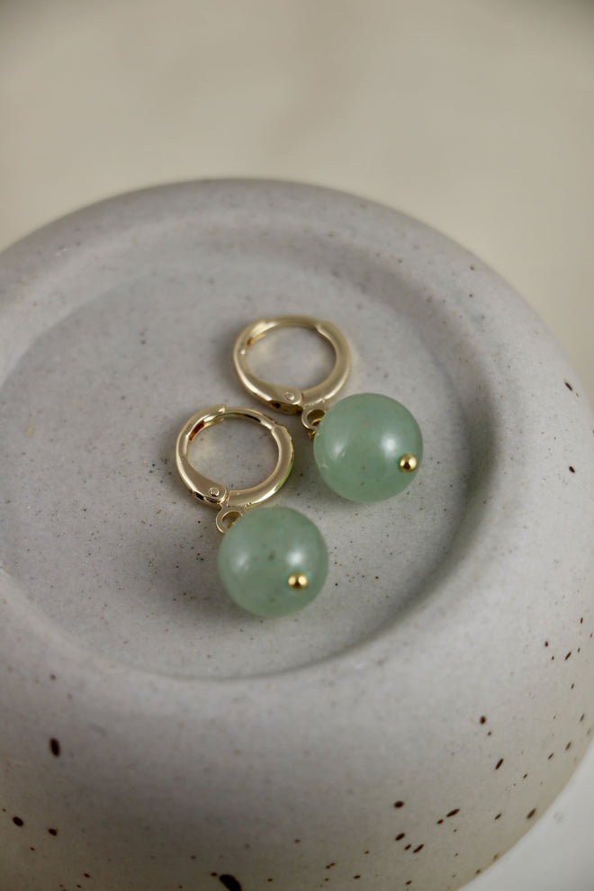 I AM abundant - Orecchini a sfera in avventurina