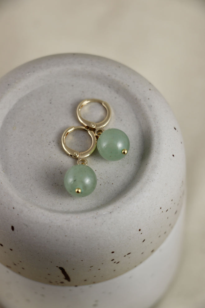 I AM abundant - Orecchini a sfera in avventurina