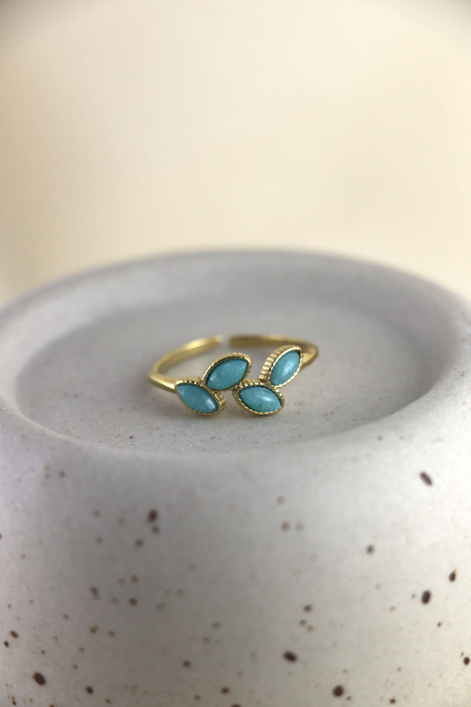 I AM confident - Anello Amazzonite Foglia