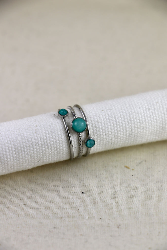 I AM confident - Anello Amazzonite Tiga Argento