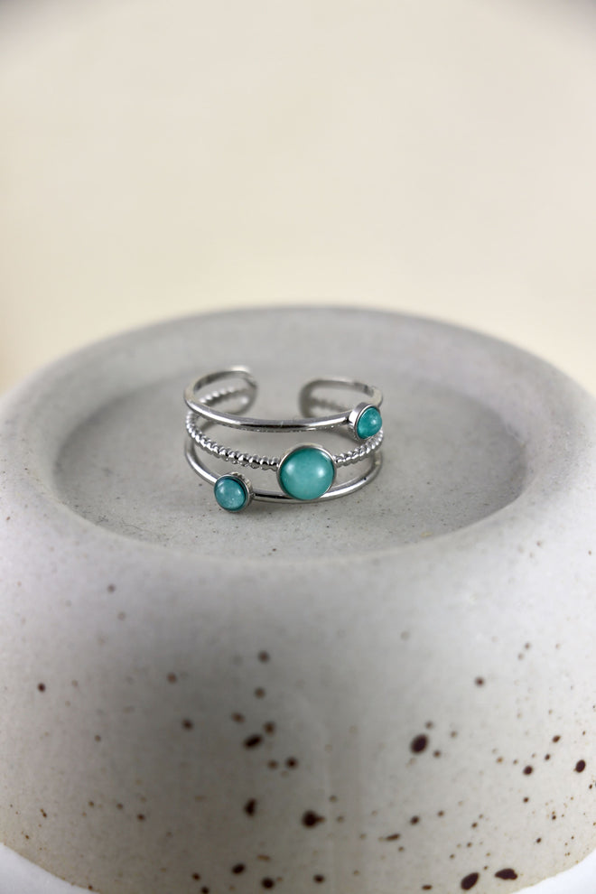 I AM confident - Anello Amazzonite Tiga Argento
