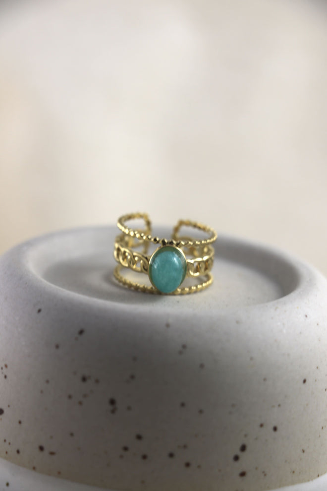 I AM confident - Anello Amazzonite "Chain"