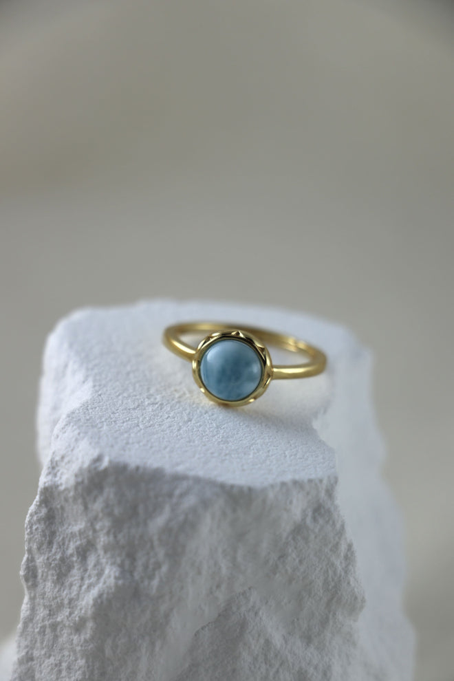 I AM inspired - Larimar Ring Button