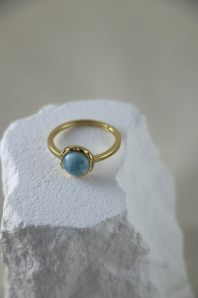 I AM inspired - Larimar Ring Button