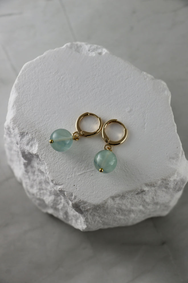 I AM focused - Blauer Fluorit Ohrringe Kugel