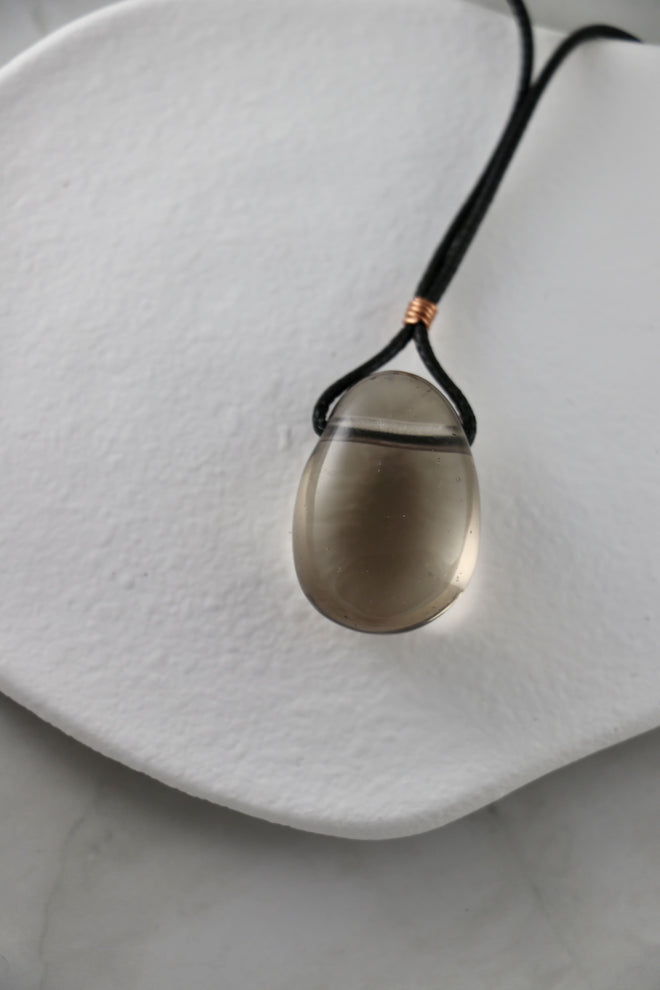 I AM open - Rauchquarz Halskette Man