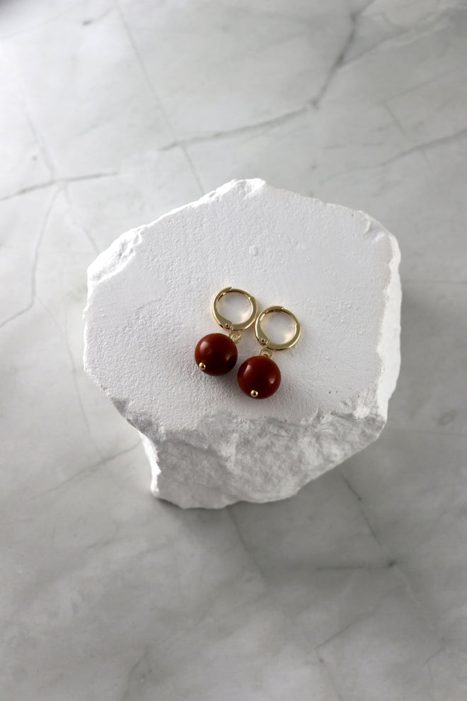 I AM powerful - Roter Jaspis Ohrringe Kugel