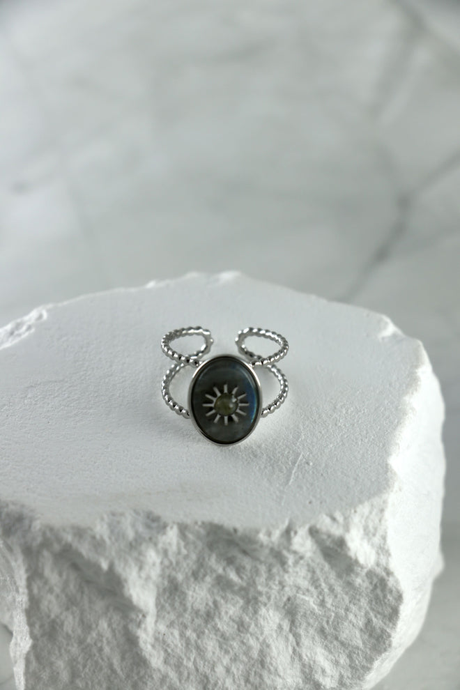 I AM magical - Labradorit Ring Sonne Silber