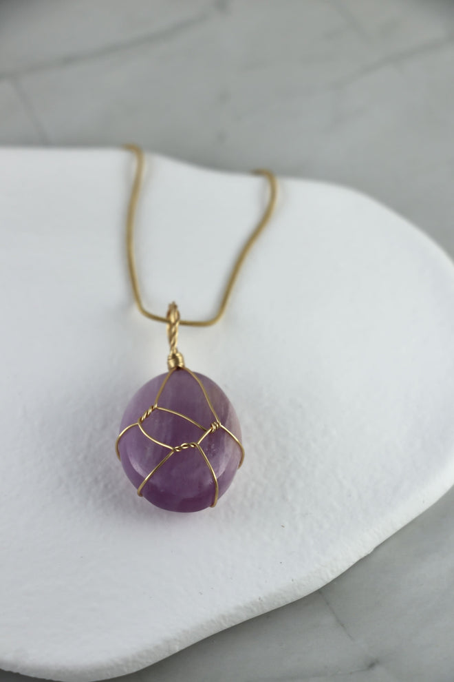 I AM healing - Kunzit Halskette