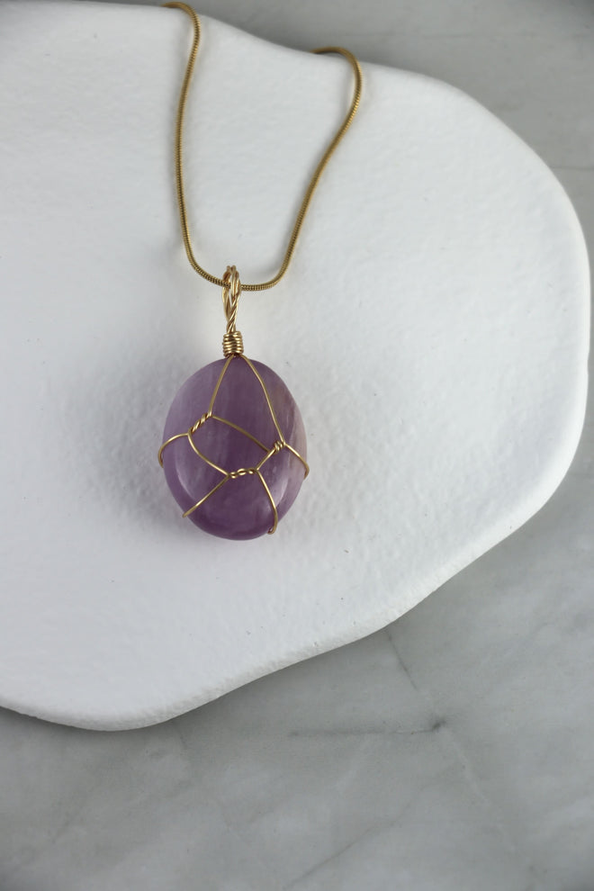 I AM healing - Kunzit Halskette