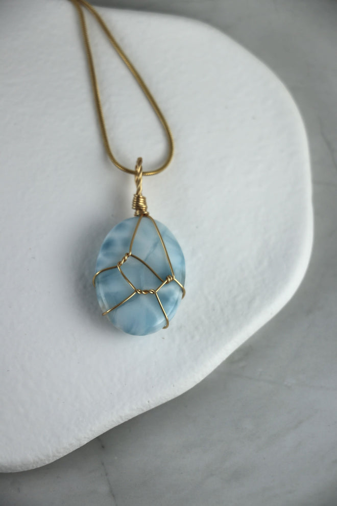 I AM inspired - Larimar Halskette Einzelstücke
