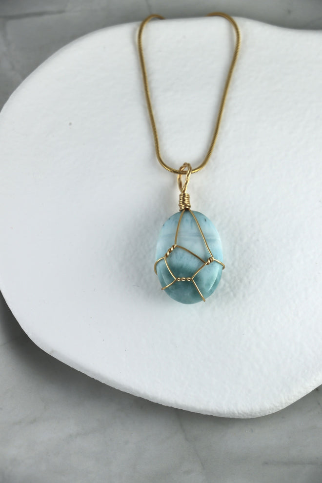 I AM inspired - Larimar Halskette Einzelstücke