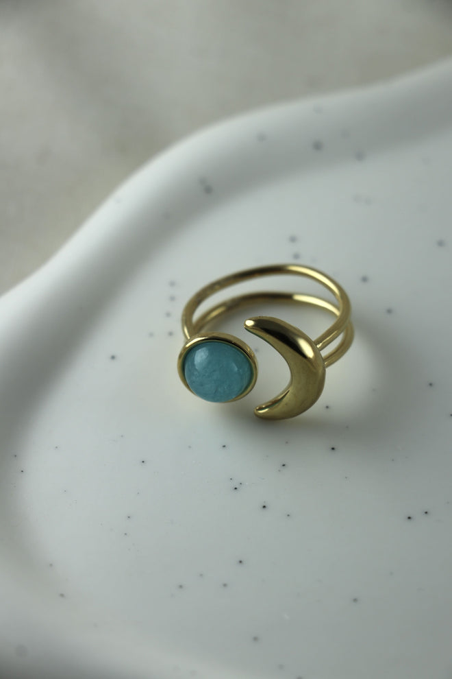 I AM confident - Amazonit Ring Mond