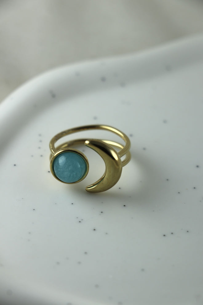 I AM confident - Amazonit Ring Mond