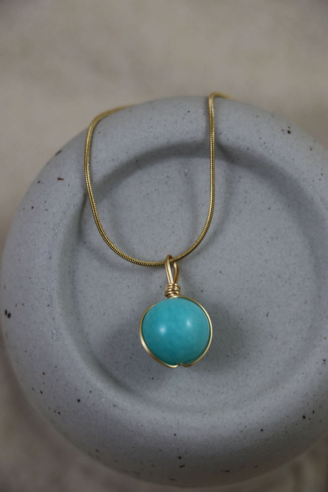 I AM confident - Collana di amazzonite a sfera