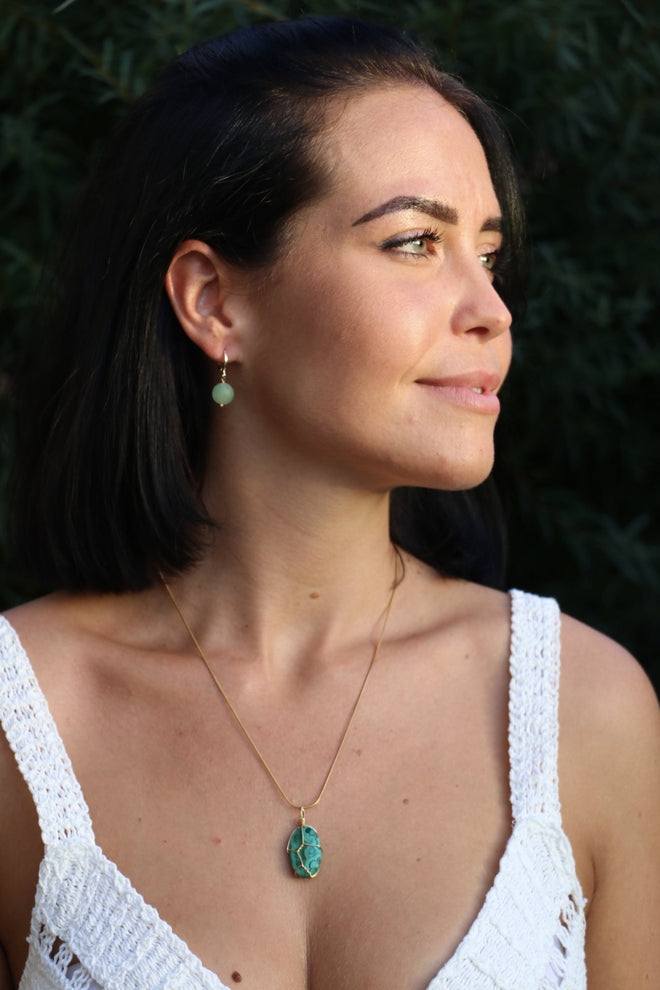 I AM whole - Aventurin Ohrringe matt - My Store