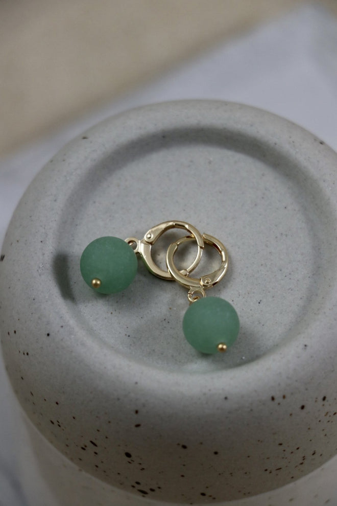 I AM whole - Aventurin Ohrringe matt - My Store