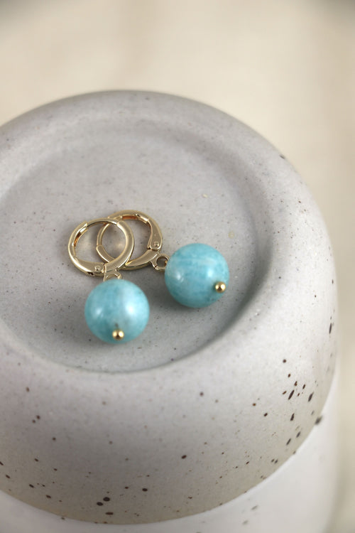 I AM confident - Boucles d'oreilles boule en amazonite
