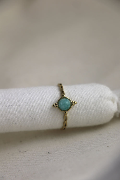 I AM confident - Bague boussole en amazonite