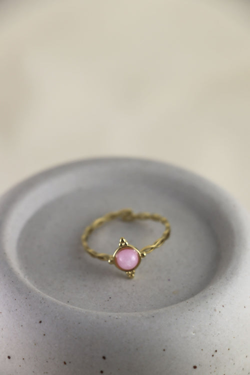 I AM love - Bague en quartz rose boussole