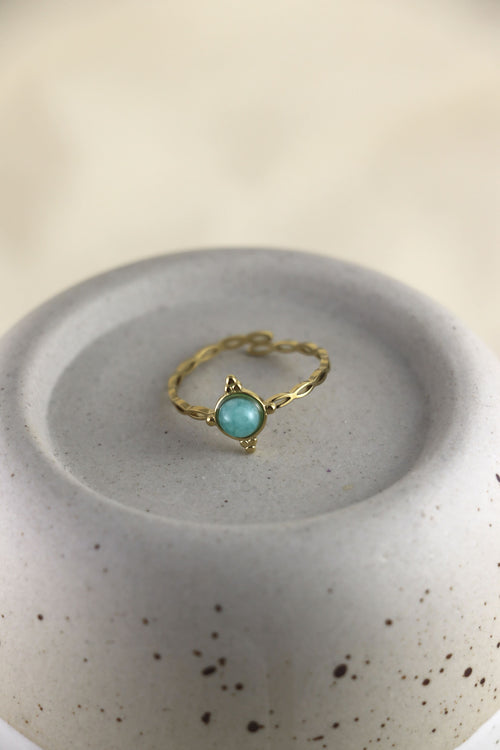 I AM confident - Bague boussole en amazonite