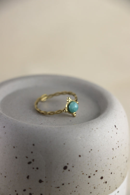 I AM confident - Bague boussole en amazonite