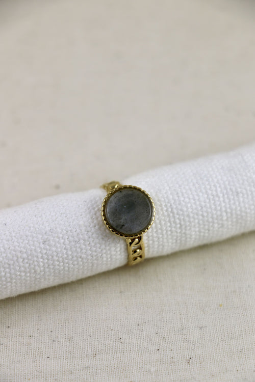 I AM magical - Bague labradorite button
