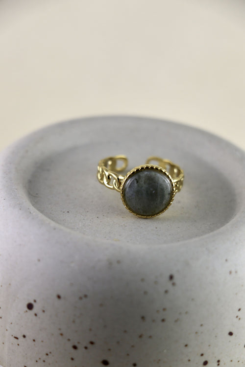 I AM magical - Bague labradorite button