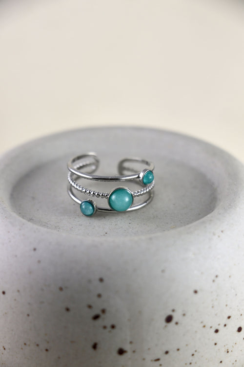 I AM confident - Anello Amazzonite Tiga Argento