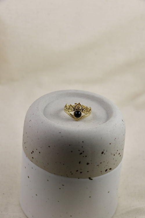 I AM limitless - Bague Onyx Couronne