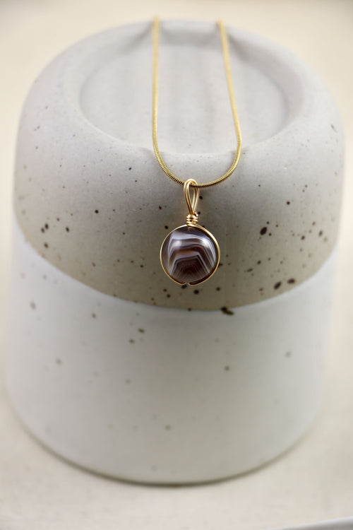 I AM limitless - Collier boule en agate du Botswana