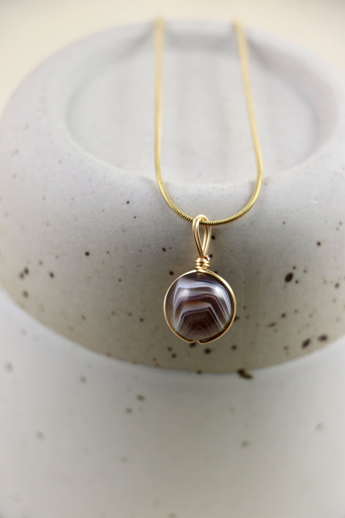 I AM limitless - Collier boule en agate du Botswana