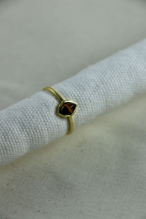 I AM brave - Tigerauge Ring Drop