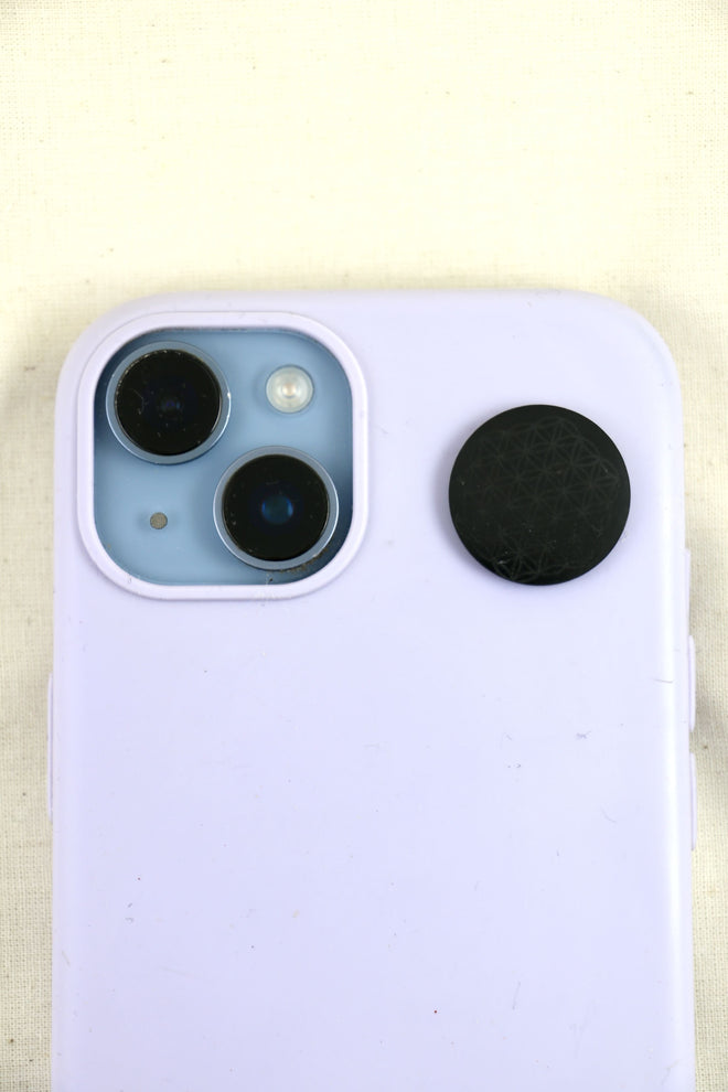 I AM protected - Schungit Handy Plättchen Blume des Lebens