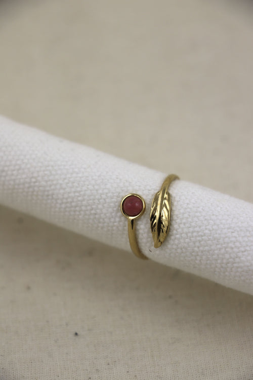 I AM love - Anello in quarzo rosa piuma