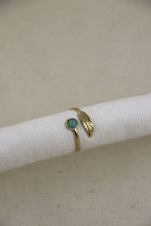 I AM confident - Bague Amazonite Plume