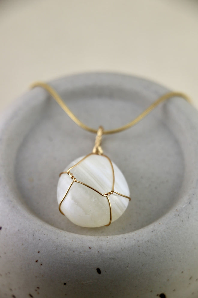 I AM peaceful - Collana in agata della pace