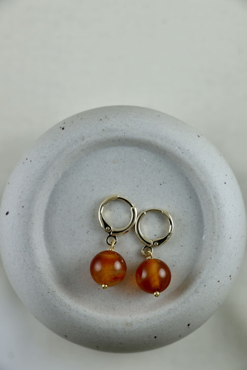 I AM unstoppable - Orecchini Corniola sfera