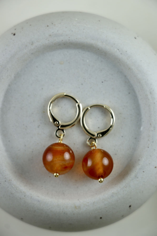 I AM unstoppable - Karneol Ohrringe Kugel