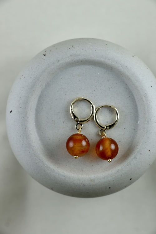 I AM unstoppable - Orecchini Corniola sfera