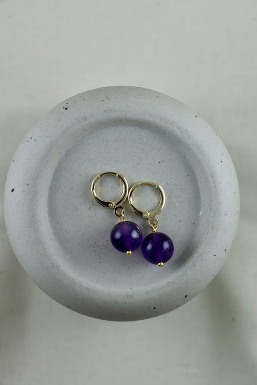 I AM clarity - Amethyst Ohrringe Kugel