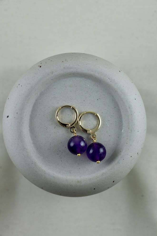 I AM clarity - Amethyst Ohrringe Kugel
