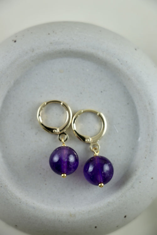 I AM clarity - Amethyst Ohrringe Kugel