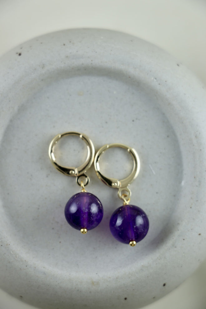 I AM clarity - Amethyst Ohrringe Kugel
