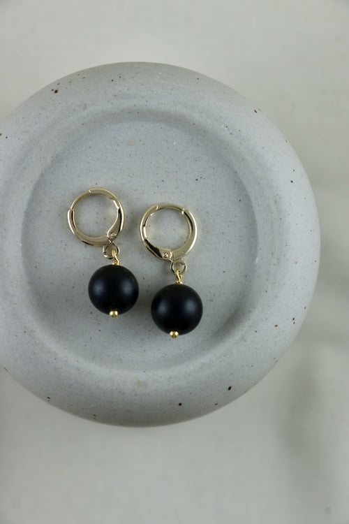 I AM limitless - Onyx Ohrringe Kugel Matt