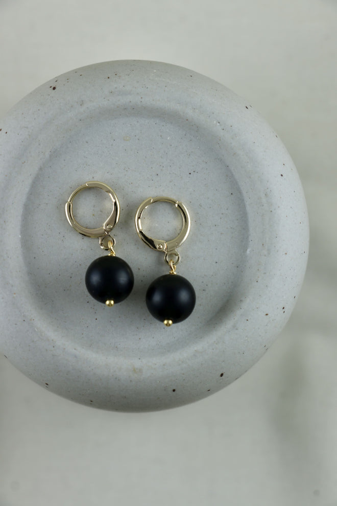 I AM limitless - Onyx Ohrringe Kugel Matt