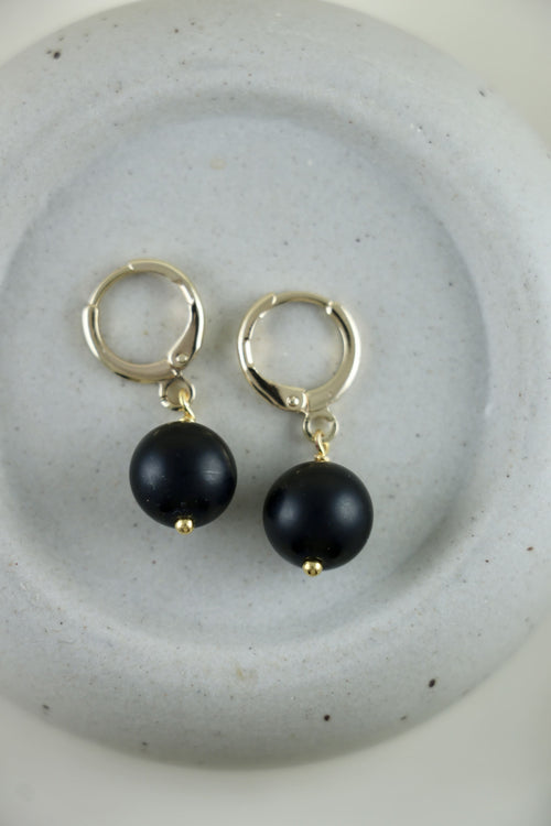 I AM limitless - Onyx Ohrringe Kugel Matt