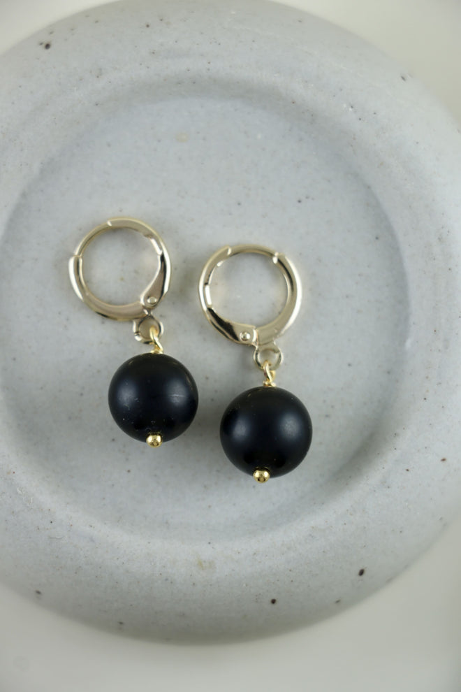 I AM limitless - Onyx Ohrringe Kugel Matt